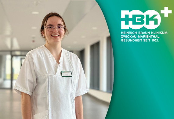 Greta Neumann, FSJlerin in der Klinik für Unfallchirurgie und Physikalische Medizin des HBK am Standort Zwickau