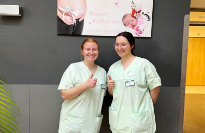 Filomena (links) und  Julie (rechts) freuen sich auf ihren ersten Praxiseinsatz am HBK.